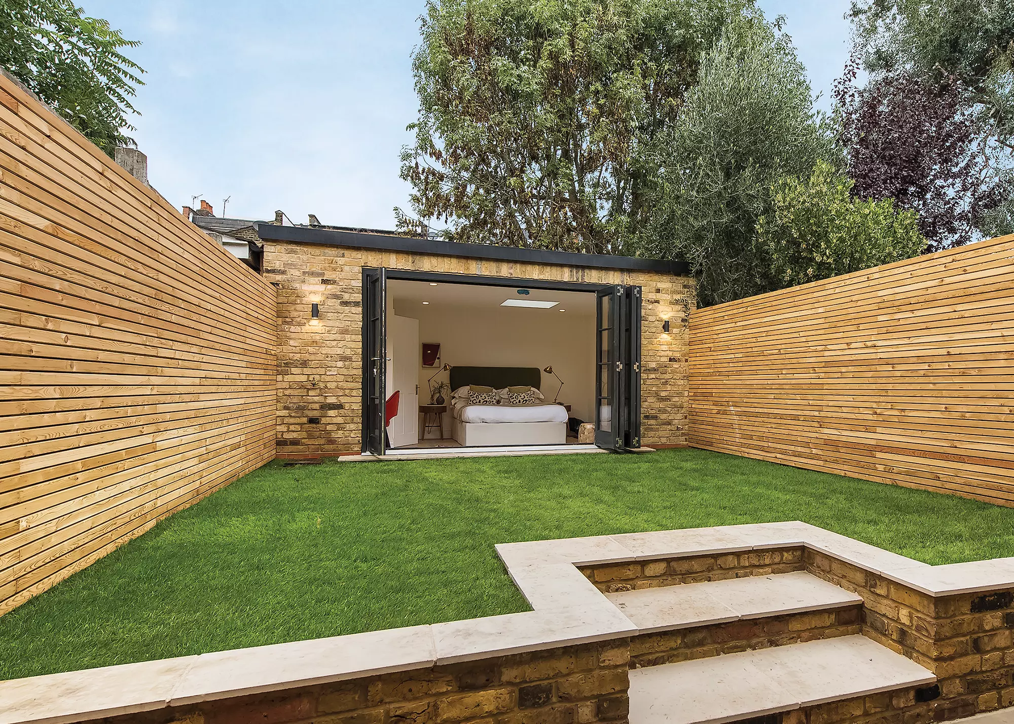 Parkwood Builders garden bedroom with bifold doors 