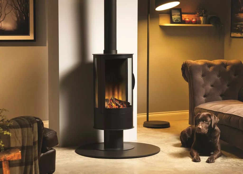 Cylindrical electric fire