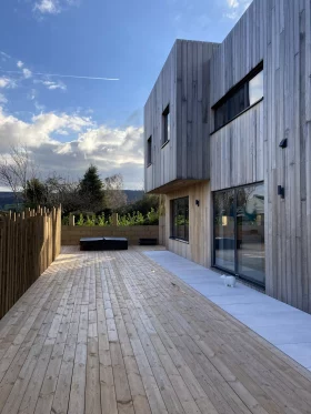 Scandi-style thermally modified timber cladding