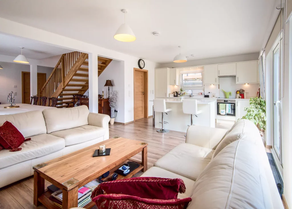 bright open plan kitchen-living-diner