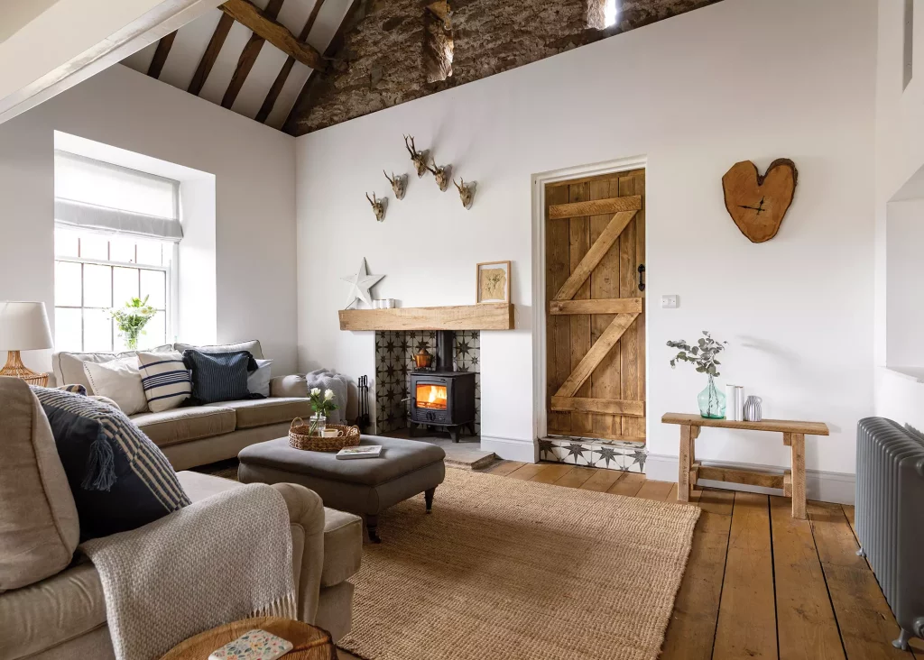 barn conversion project living area