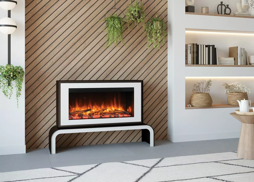 contemporary freestanding fireplace