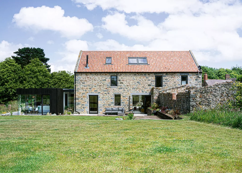 granite barn conversion and extension with stone wall exterior
