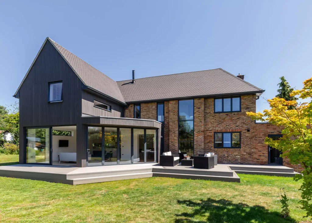 double-storey glazed gable extension