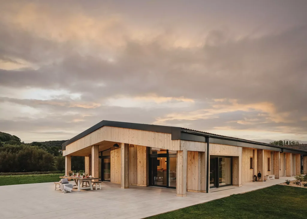 passive house barn conversion with exterior cladding