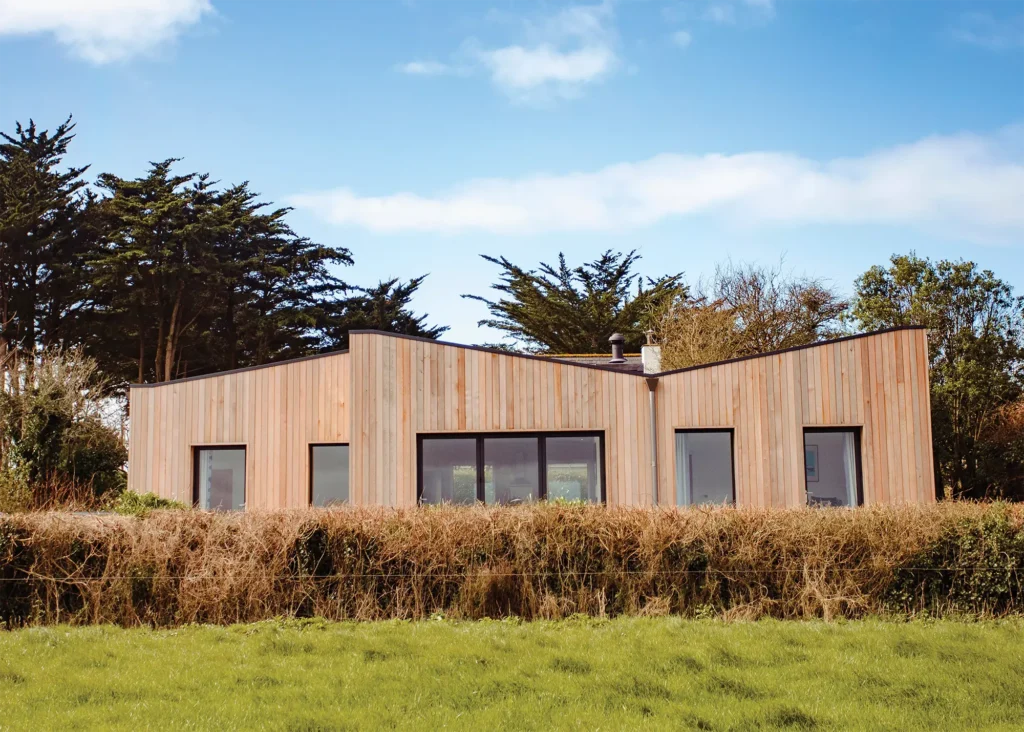 contextual self build home with timber cladding facade