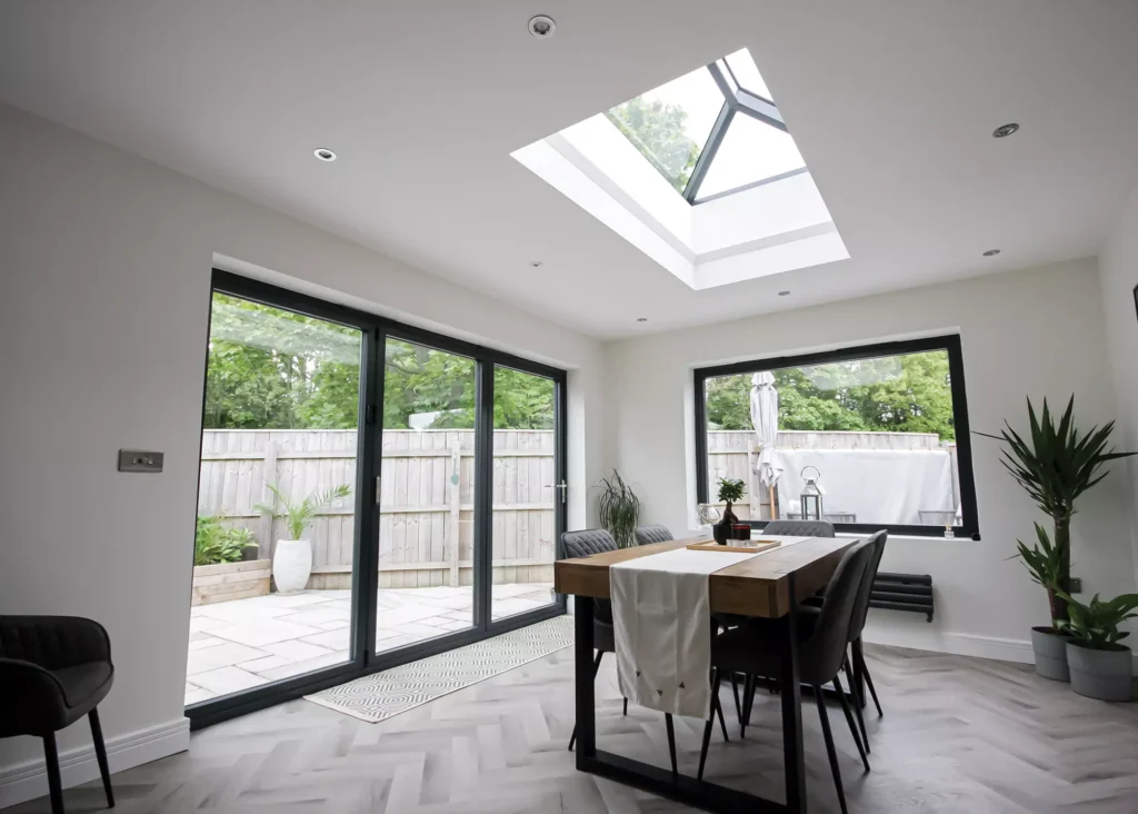 Roof lantern in kitchen extension