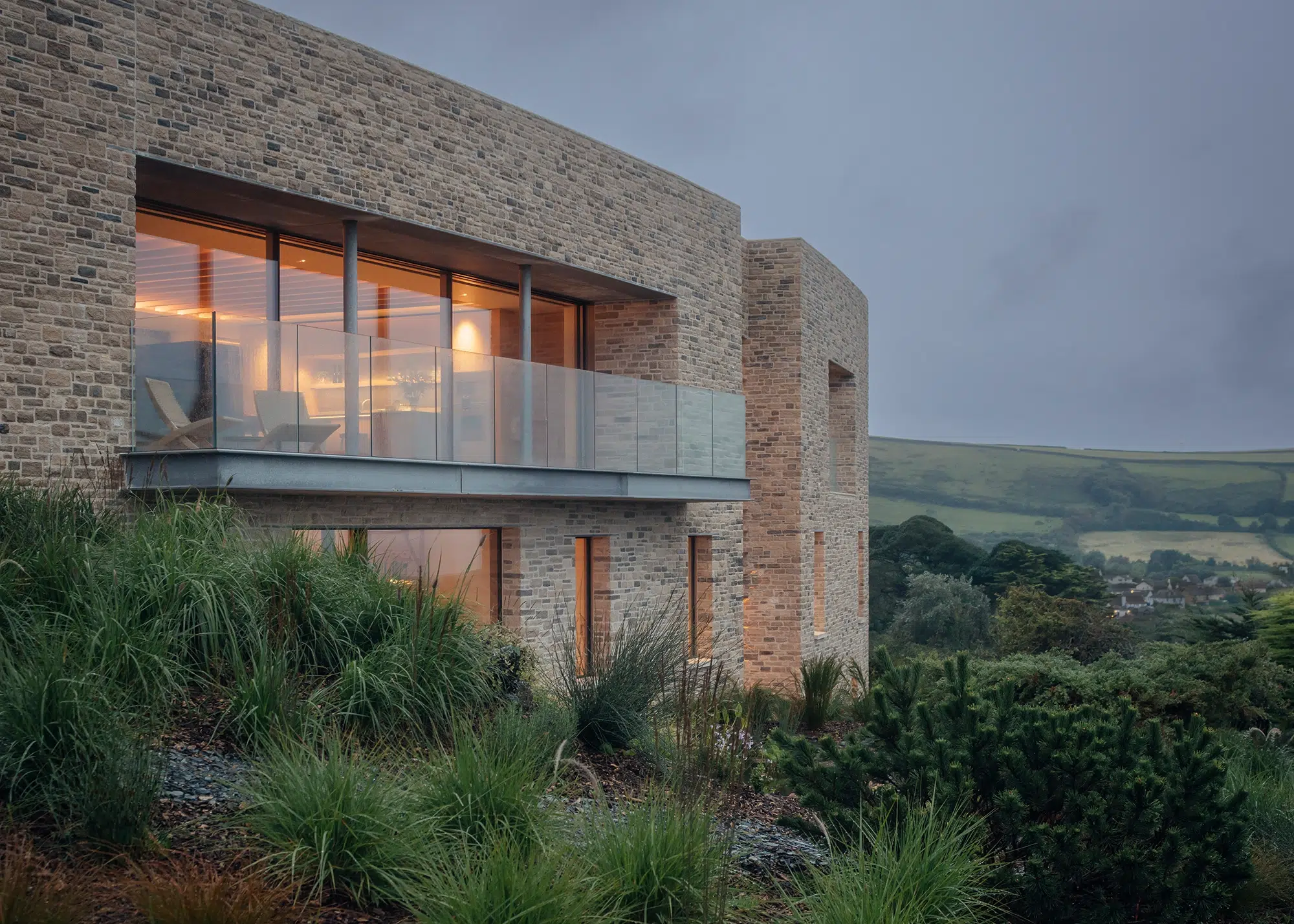 Countryside home built on a steep, sloping plot