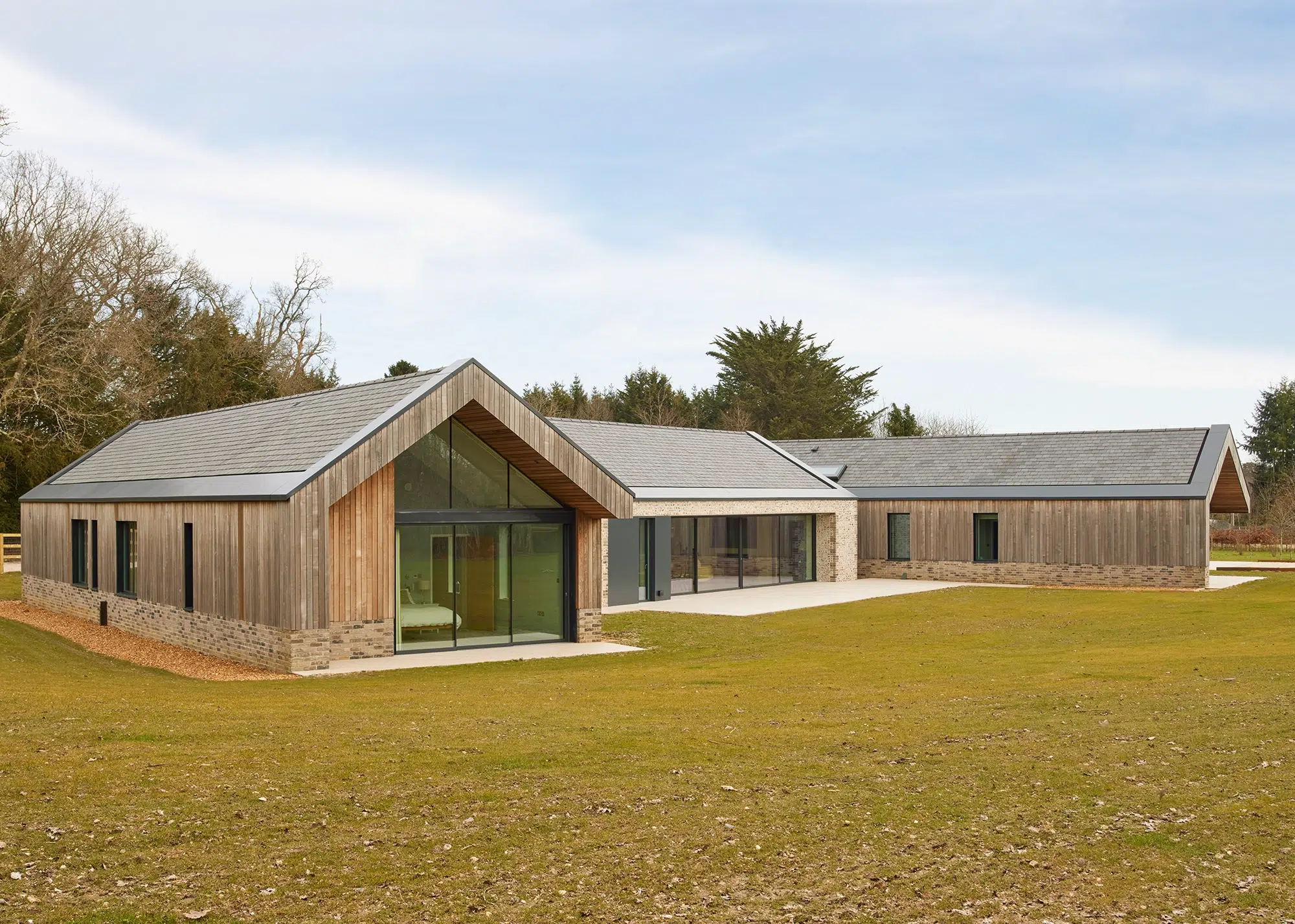 Modern single-storey barn-style countryside house