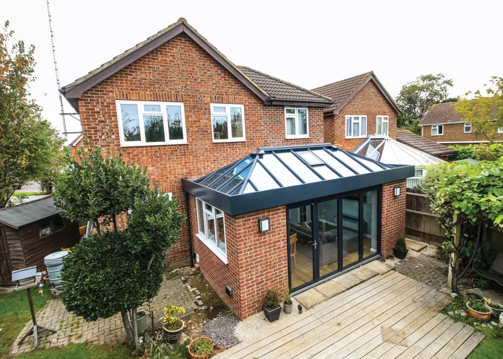 contemporary extension with glazed lantern roof 
