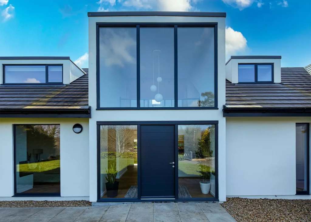 contemporary home exterior with Kloeber glazing