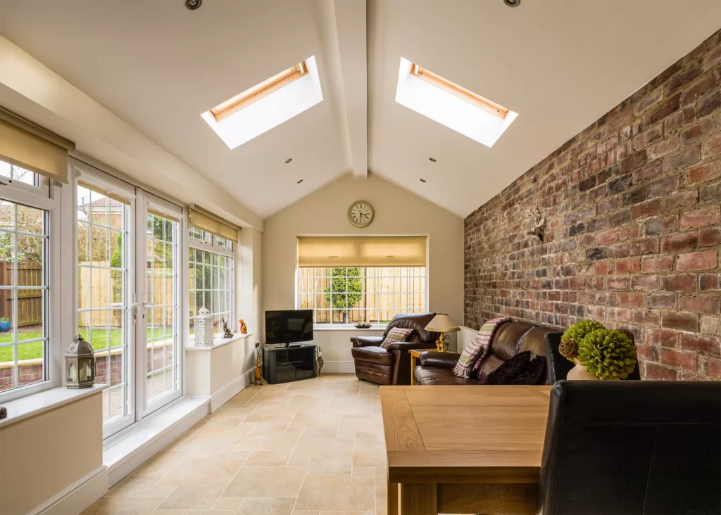 extension project with vaulted ceiling 