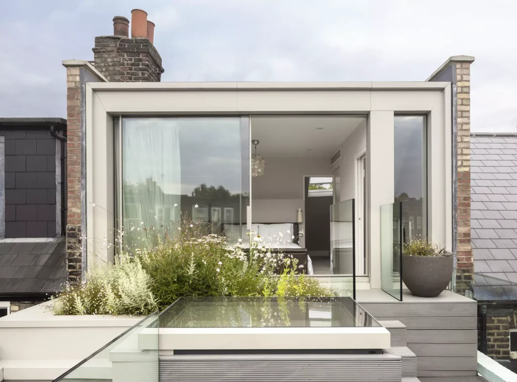 loft conversion with green space on balcony