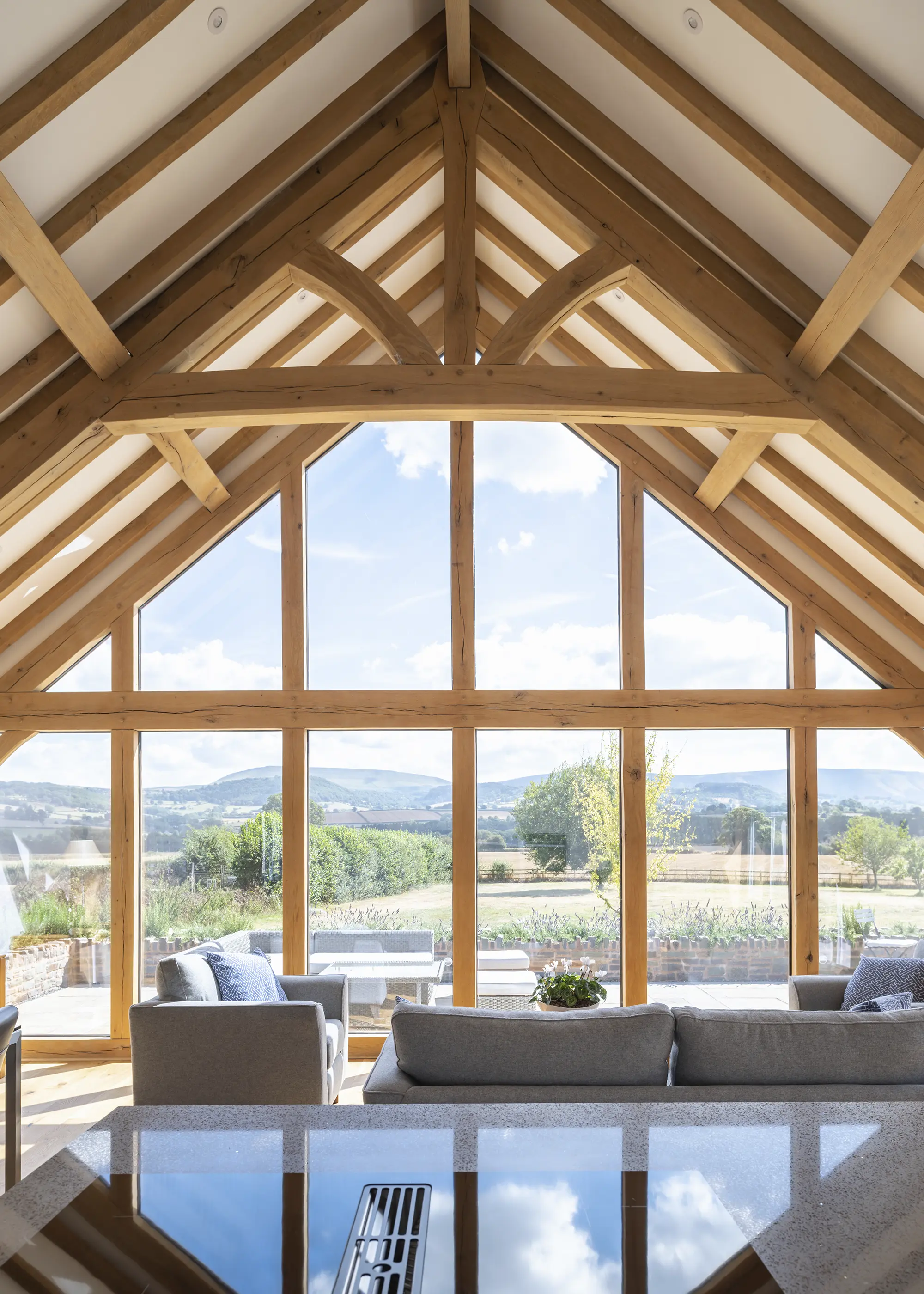 Barn-Style Oak Home with Spectacular Views