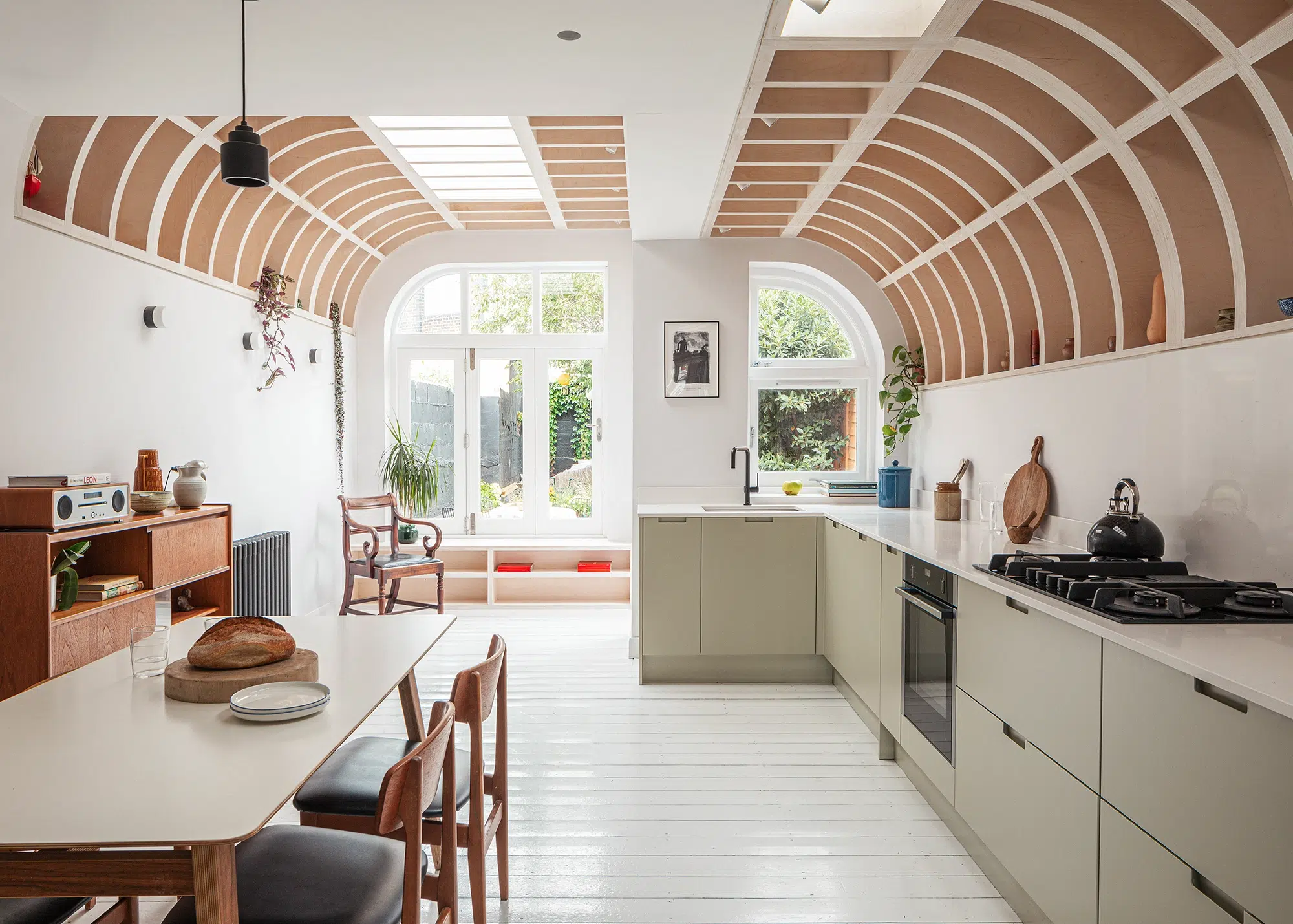Unique ceiling design for an urban kitchen-diner extension