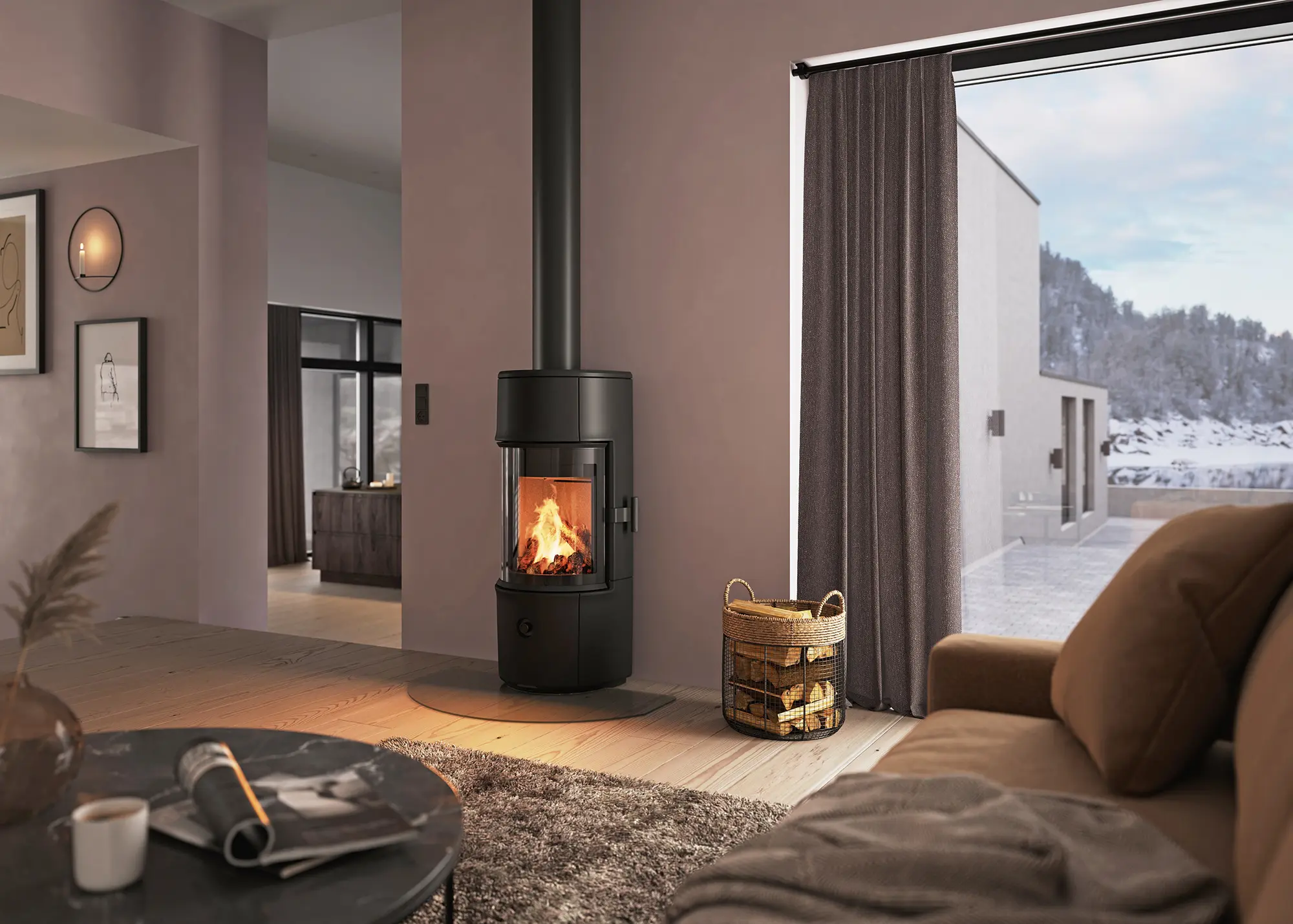 Specify a Cylindrical Modern Log Burner