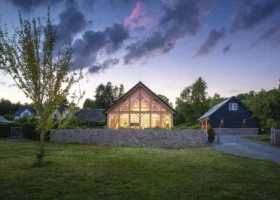 Striking Timber-Clad Oak Frame Home in the Welsh Countryside