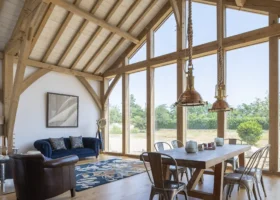 Rural Barn in Hampshire Upgraded with a Light-Filled Oak Frame Extension