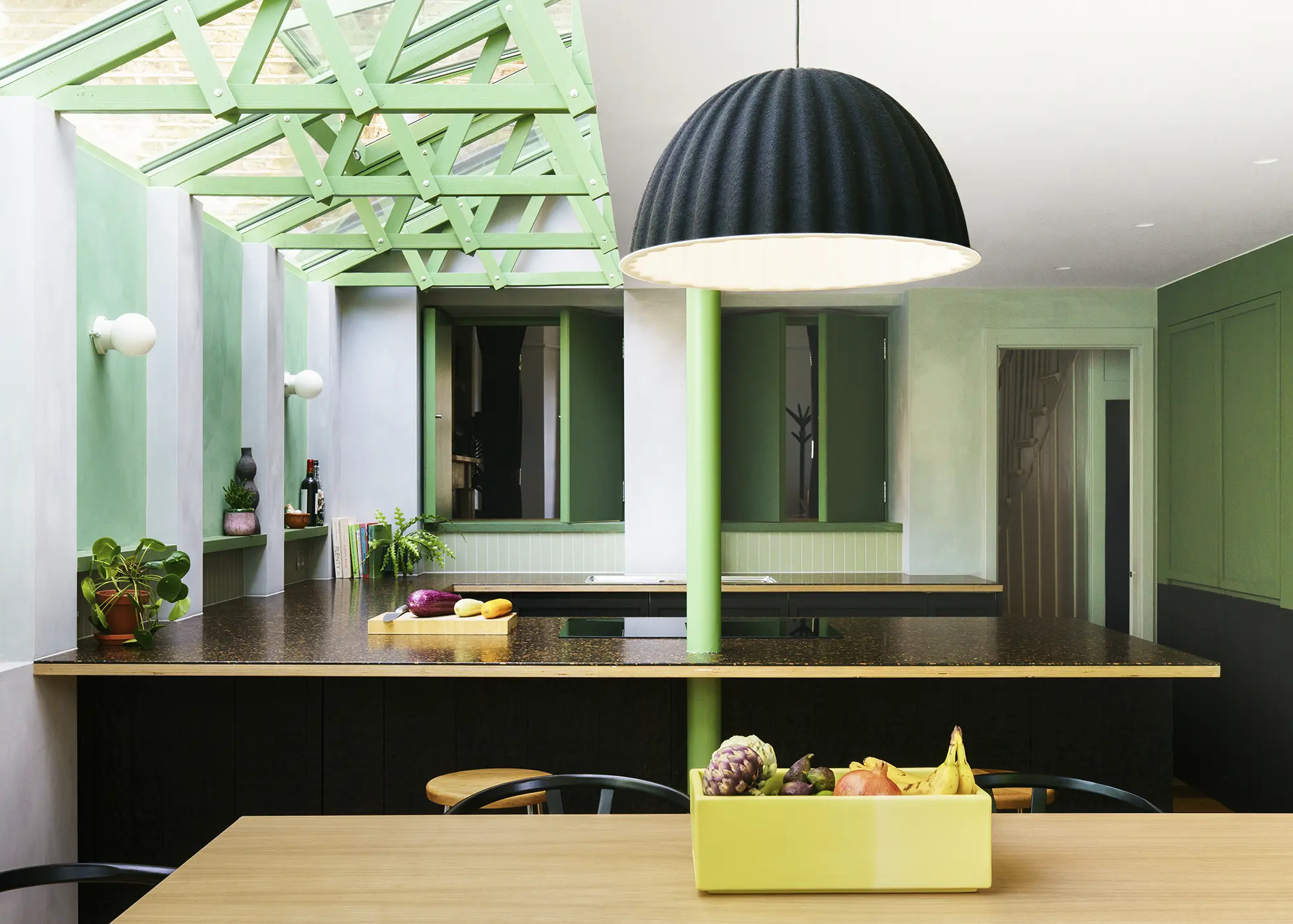 Colourful Wraparound Kitchen Extension Idea for a North London Home