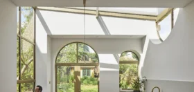 Kitchen Extension Idea with Curved Up-and-Over Glazing