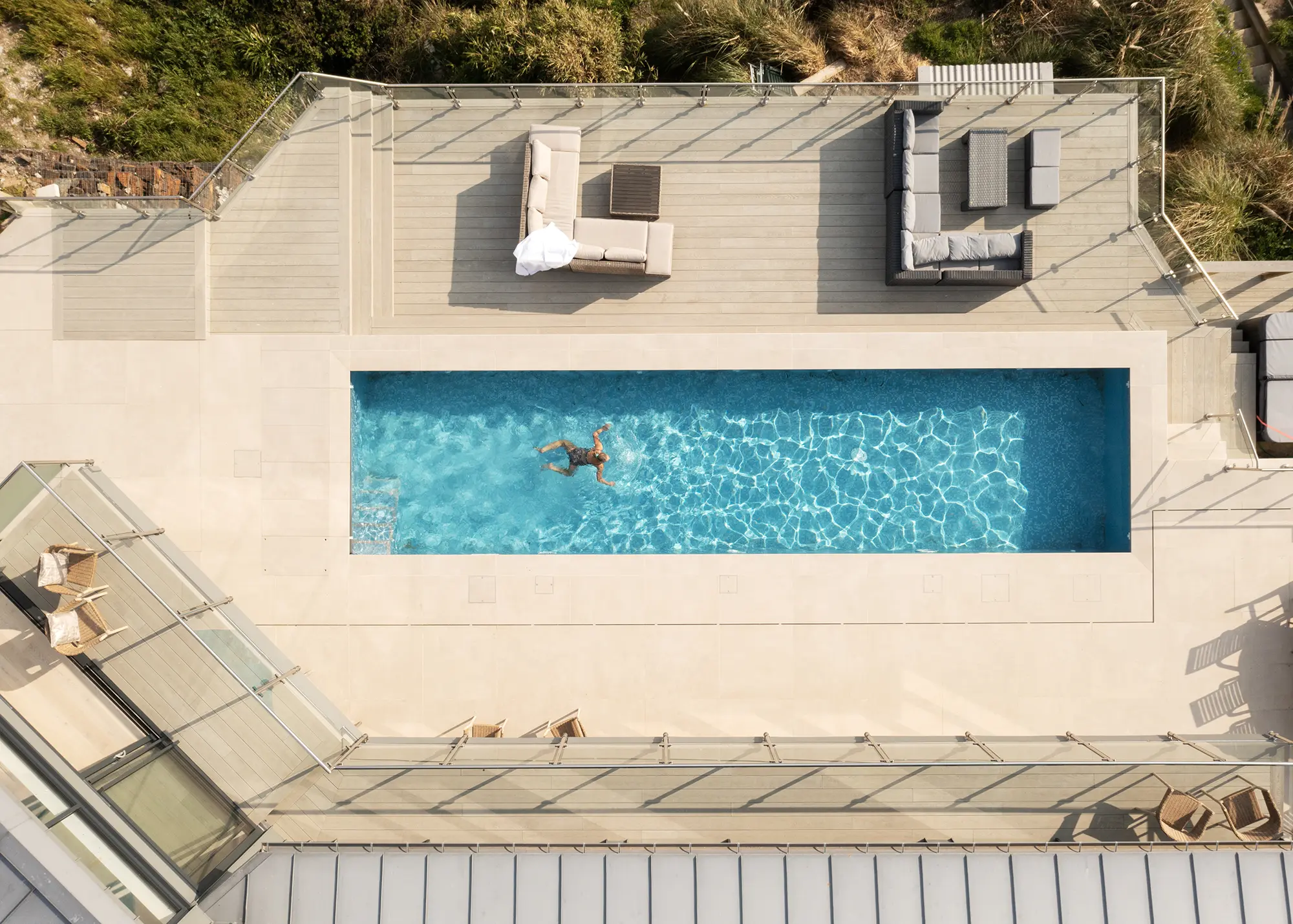 Knock down & rebuild home with a swimming pool overlooking the Cornish coast