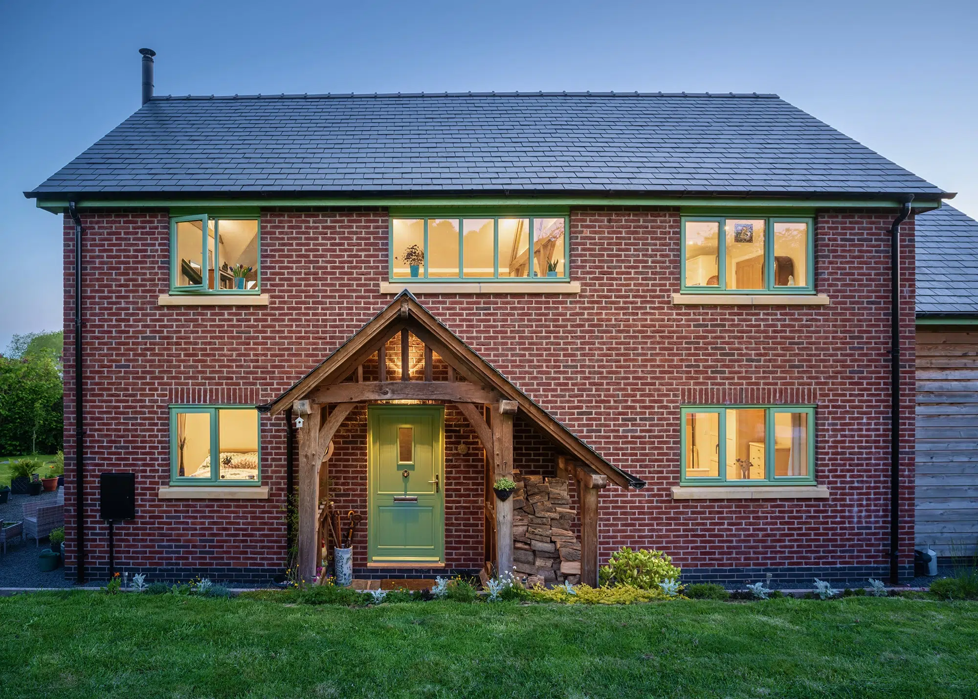 Oak Frame Upside-Down House Overlooking the Welsh Countryside