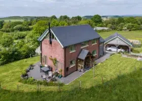 Oak Frame Upside-Down House Overlooking the Welsh Countryside