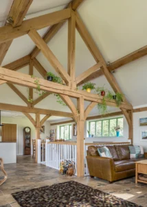 Oak Frame Upside-Down House Overlooking the Welsh Countryside