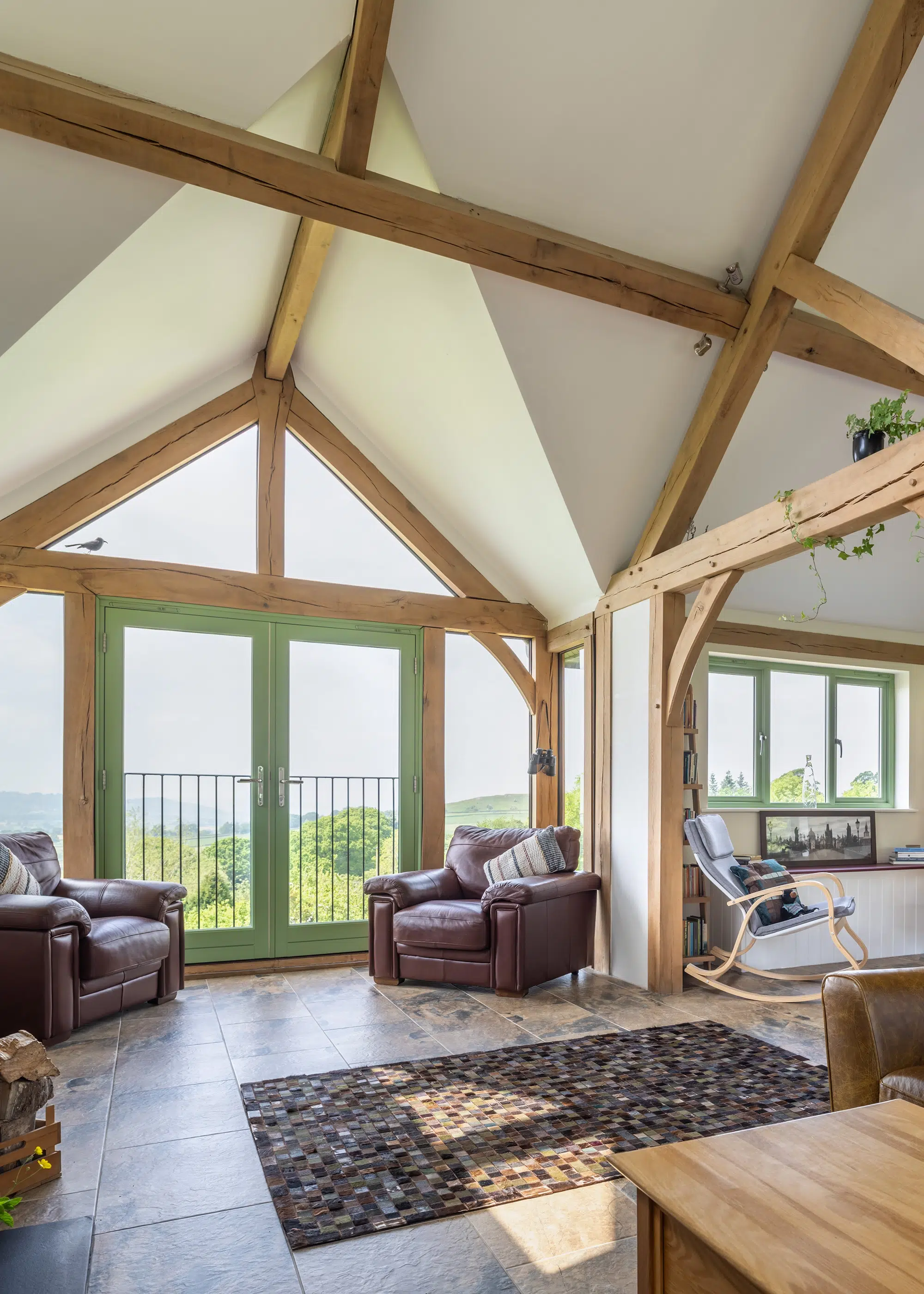 Oak Frame Upside-Down House Overlooking the Welsh Countryside