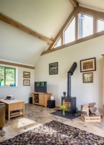 Oak Frame Upside-Down House Overlooking the Welsh Countryside