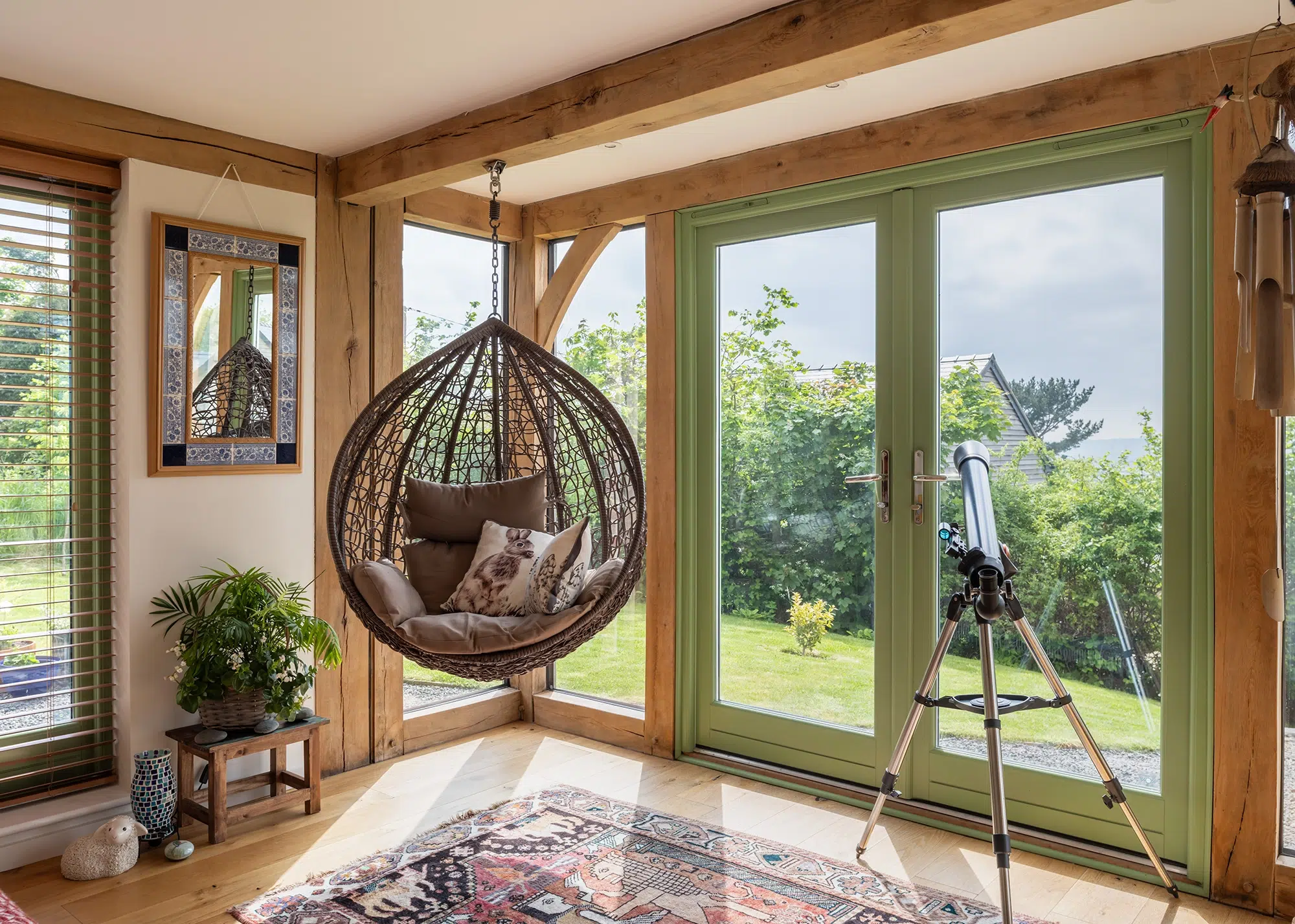 Oak Frame Upside-Down House Overlooking the Welsh Countryside