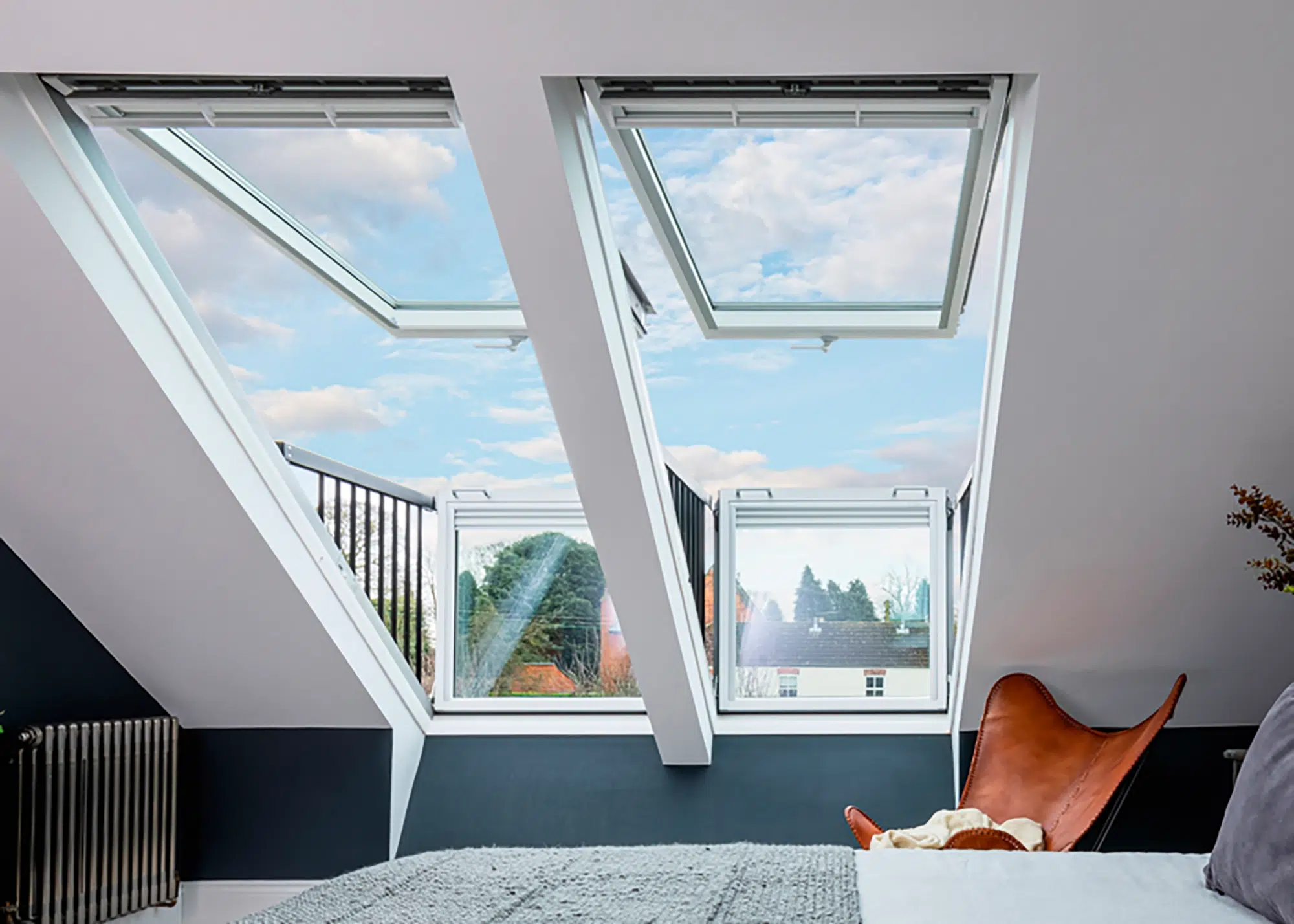 Compact attic space transformed with Velux balconies