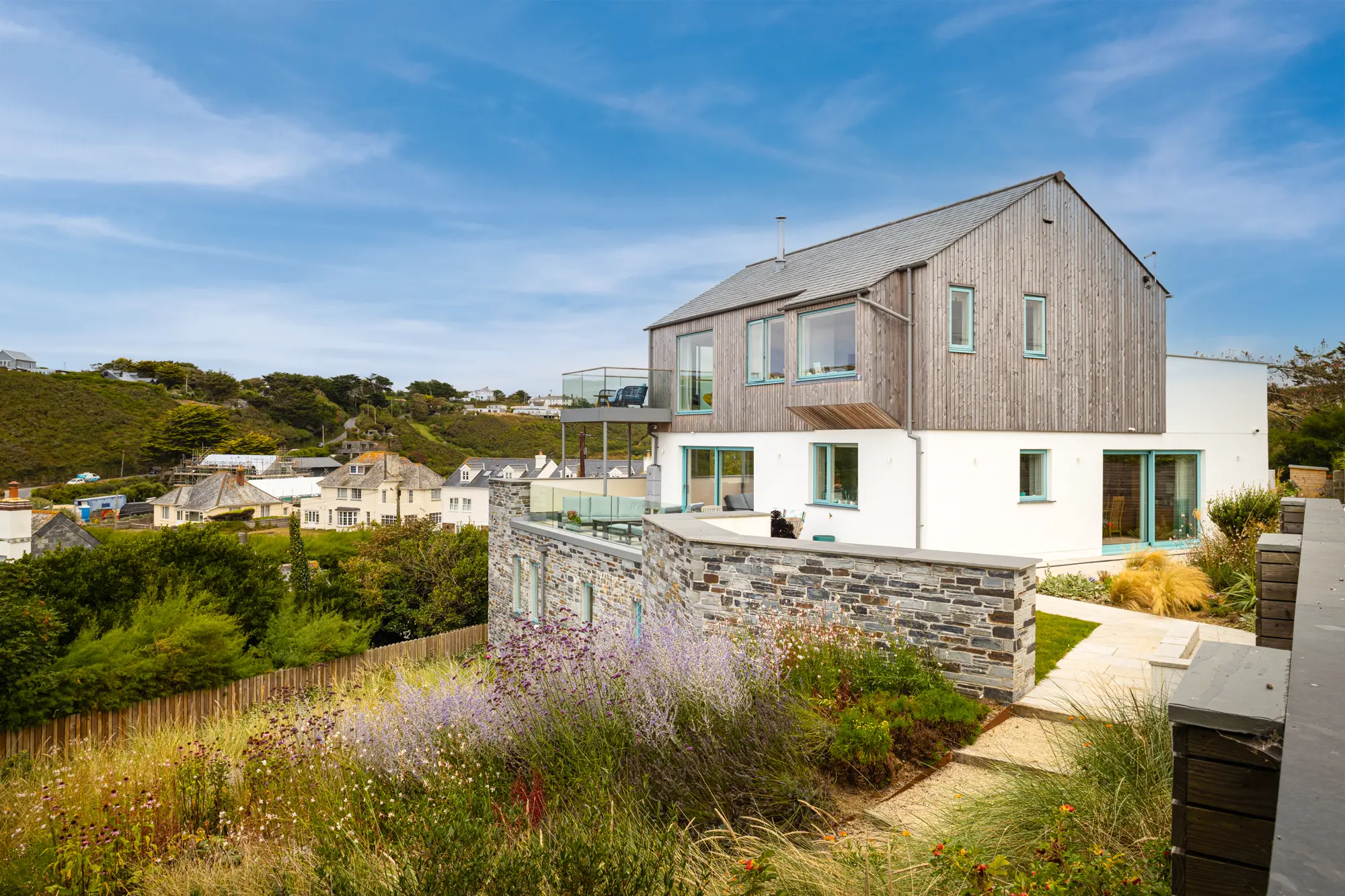 Timber & Stone-Clad Self Build with Far-Reaching Views over the Cornish Coastline
