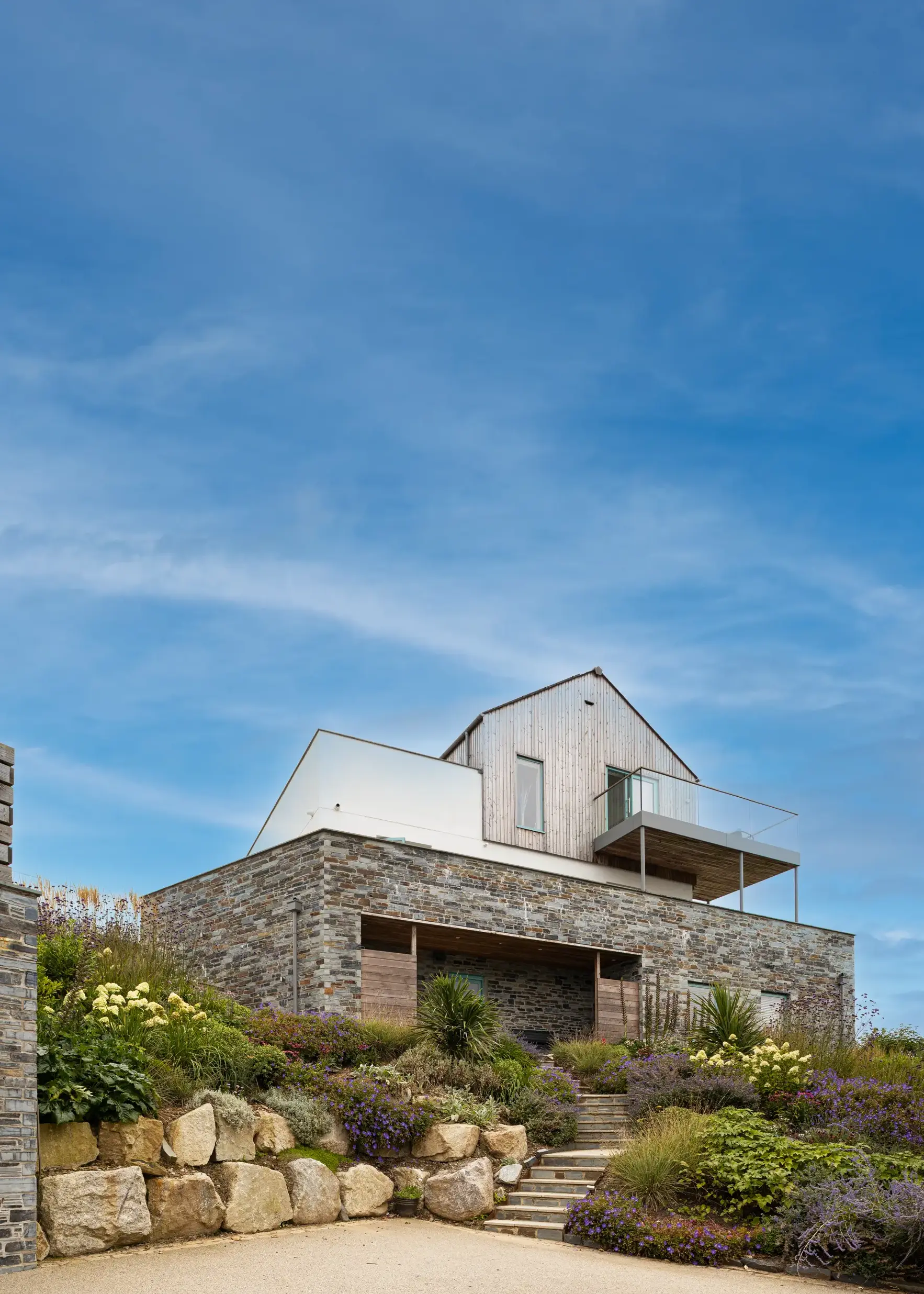 Timber & Stone-Clad Self Build with Far-Reaching Views over the Cornish Coastline