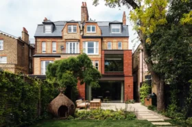 Handmade clay brick extension to Victorian semi-detached London property