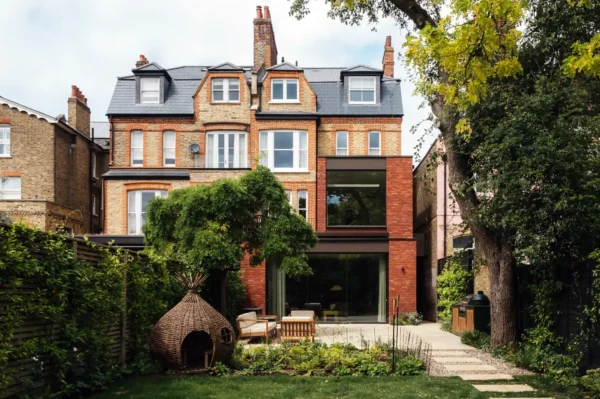 Handmade clay brick extension to Victorian semi-detached London property