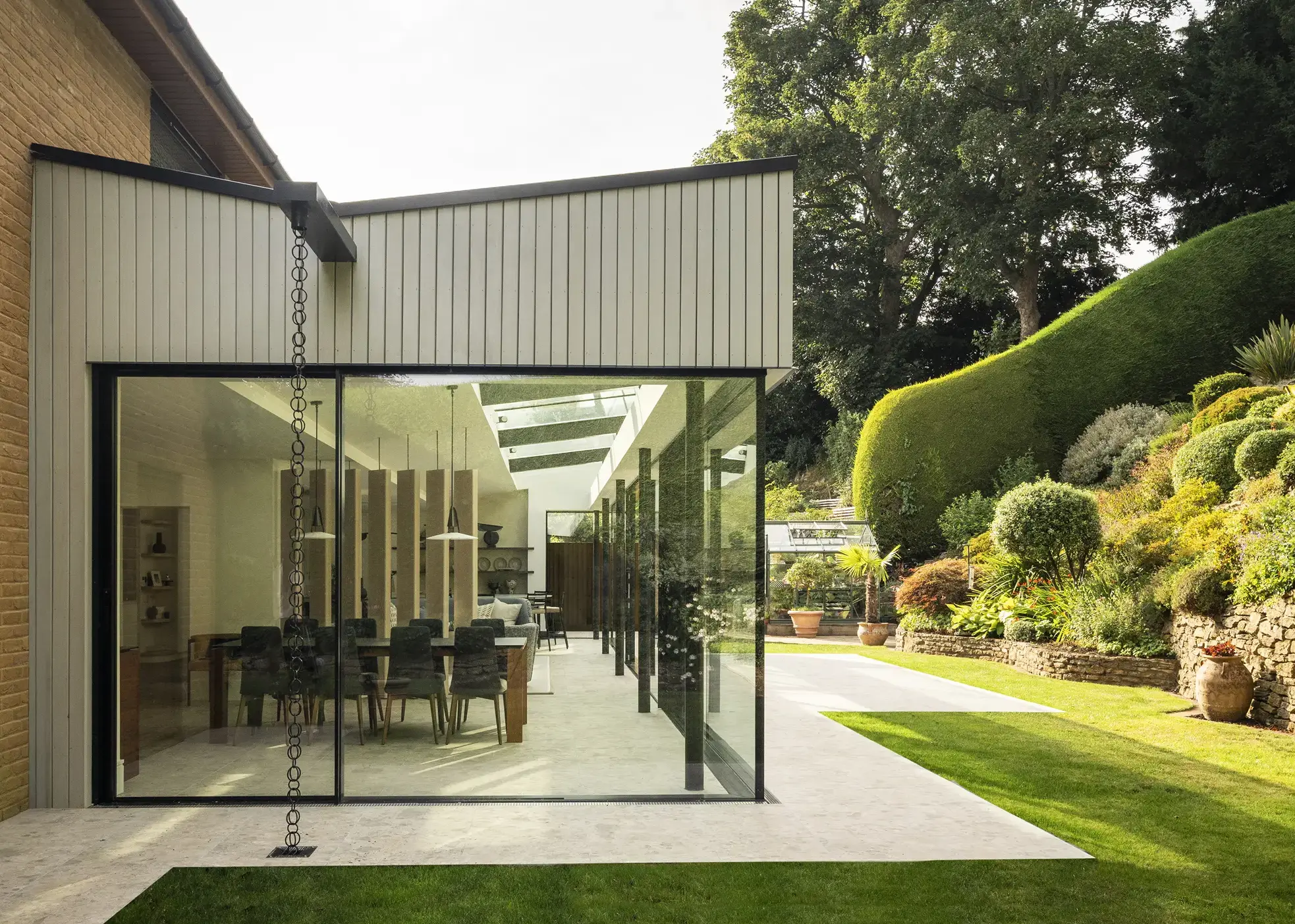 Spectacular glass box extension across the rear
