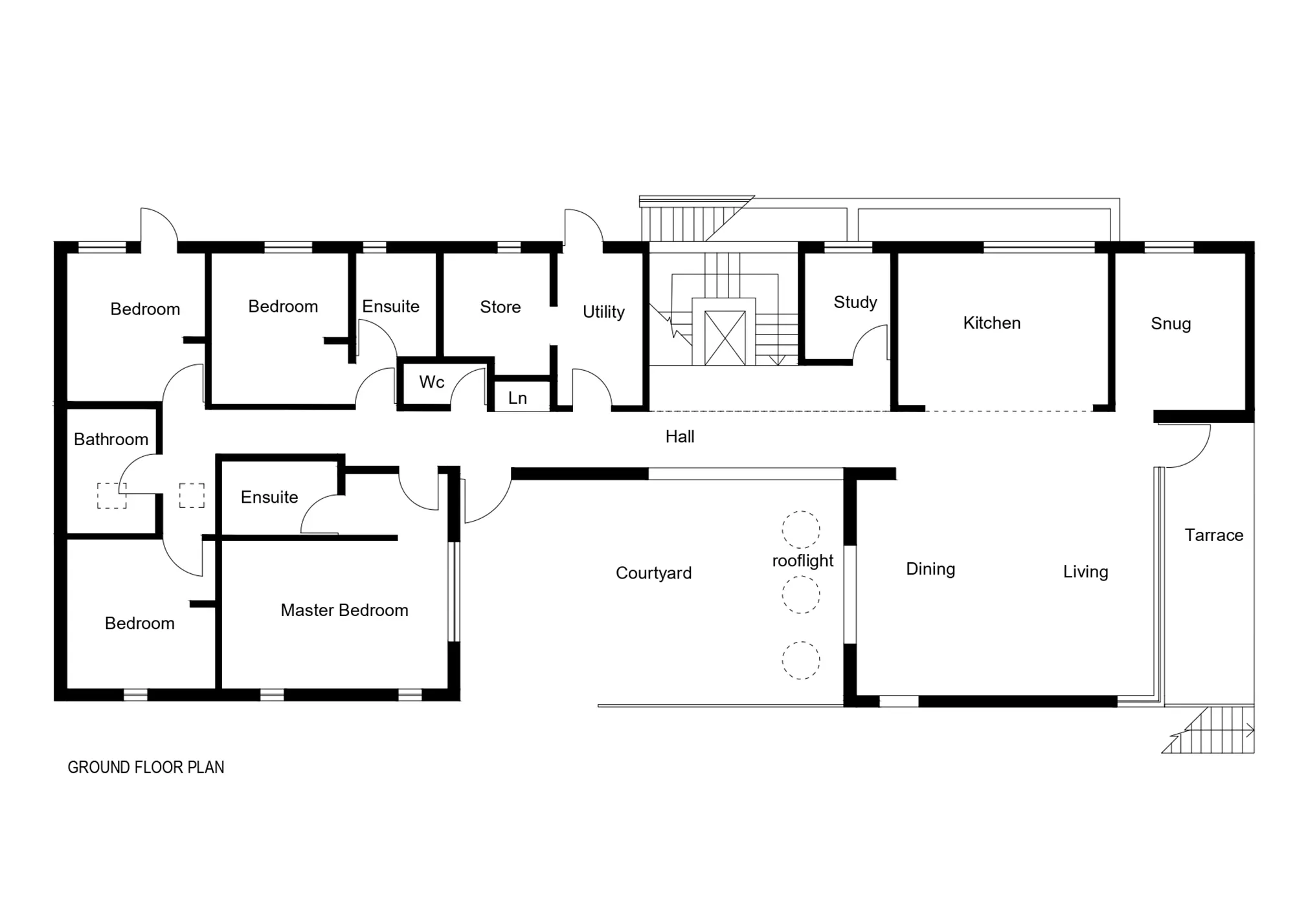 Floorplans for a 4-Bedroom Timber Frame Package Home Built on a Sloping Site in Kent